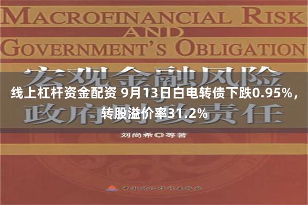 线上杠杆资金配资 9月13日白电转债下跌0.95%，转股溢价率31.2%