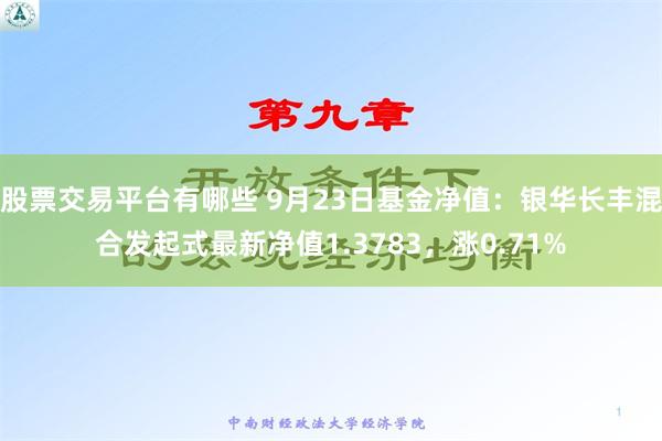 股票交易平台有哪些 9月23日基金净值：银华长丰混合发起式最新净值1.3783，涨0.71%