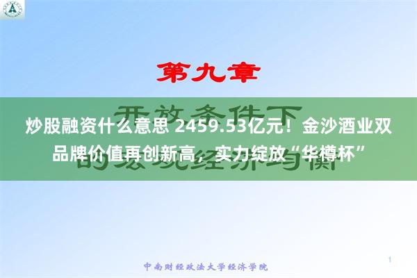 炒股融资什么意思 2459.53亿元！金沙酒业双品牌价值再创新高，实力绽放“华樽杯”