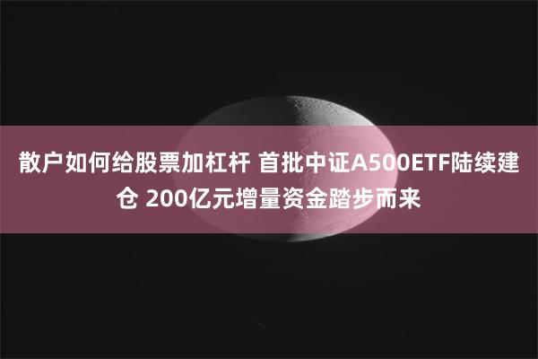 散户如何给股票加杠杆 首批中证A500ETF陆续建仓 200亿元增量资金踏步而来