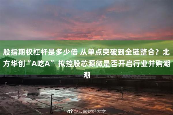 股指期权杠杆是多少倍 从单点突破到全链整合？北方华创“A吃A” 拟控股芯源微是否开启行业并购潮